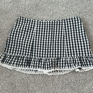 Kimchi Blue Urban Outfitters Elise Eyelet Skort, size small, gingham print